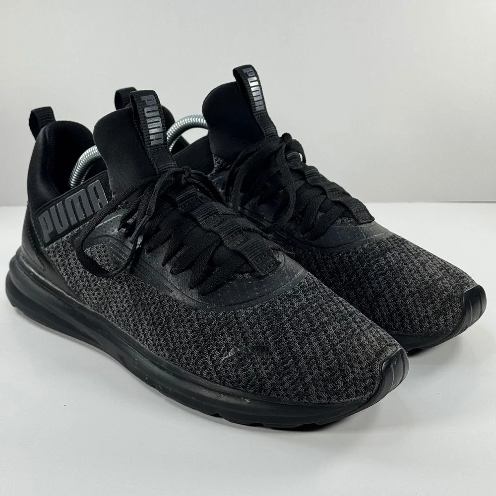 Puma Enzo Weave Mens Black Grey Running Training Shoes‎ Sneakers 191487-01